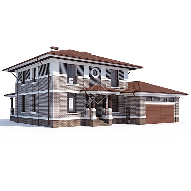 Modern Individual House Design 3D model image 1