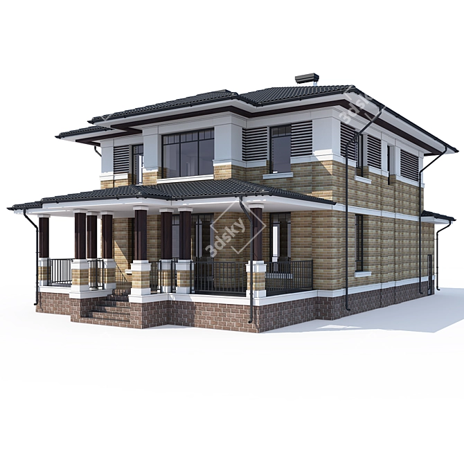 Modern Private House Design 3D model image 2