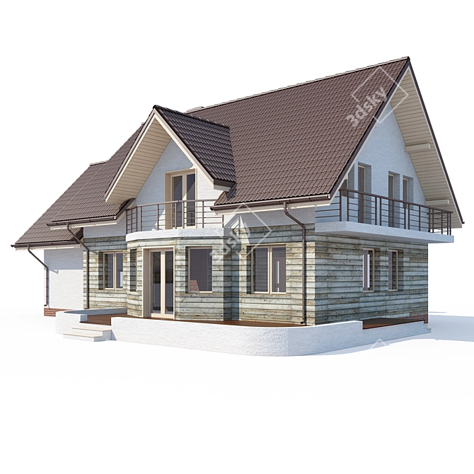 Modern Private Home Design 3D model image 2