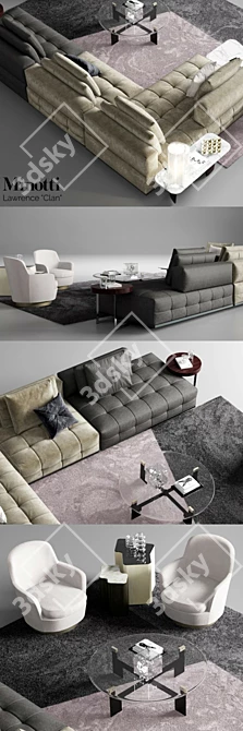 Modern Minotti Lawrence Clan Seating 3D model image 2