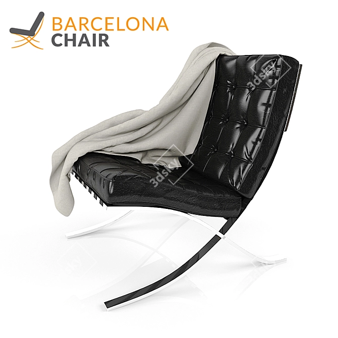 Sleek Barcelona Chair: Classic Elegance for Your Space 3D model image 2