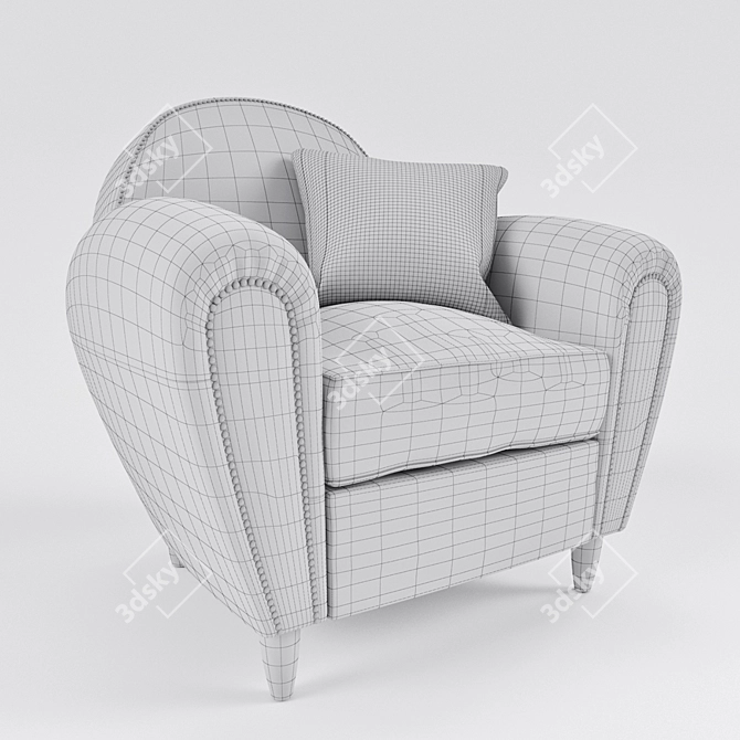 Modern Comfort: Gustave Armchair with HOLIC Cushion 3D model image 3