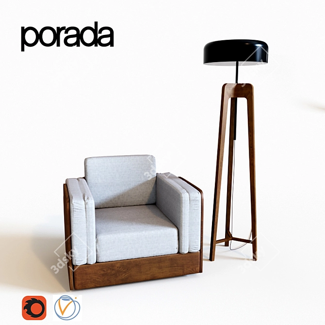 Elegant Porada Pileo Floor Lamp 3D model image 3