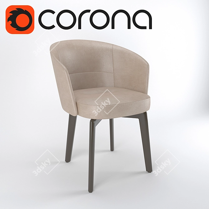 Minotti Amelie Chair 3D model image 1