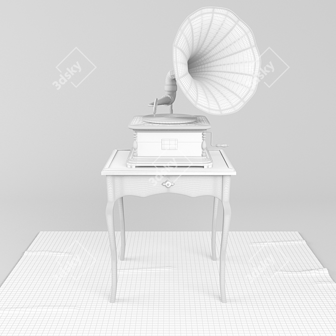 Vintage His Master's Voice Gramophone 3D model image 2
