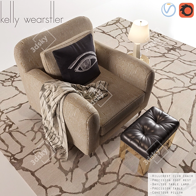 Luxury Kelly Wearstler Furniture Set 3D model image 3