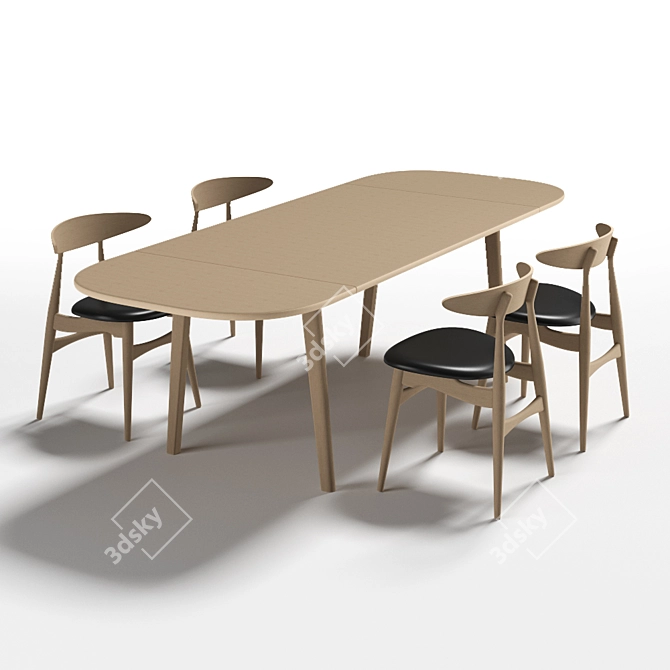 Danish Design Delight: Carl Hansen CH006-CH33 3D model image 1