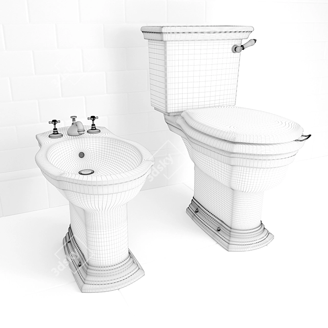 Devon & Devon Westminster Toilet and Bidet 3D model image 3