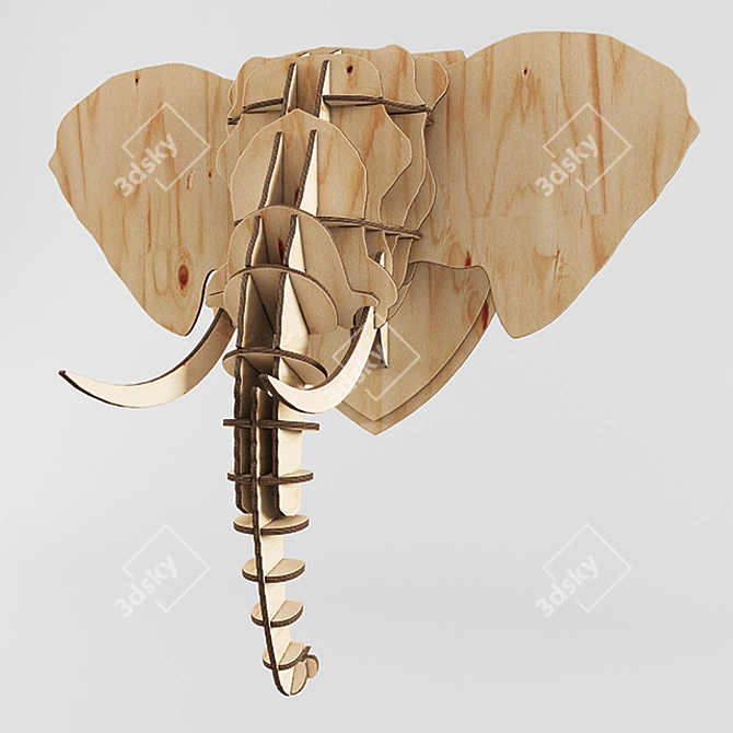 Elephant Head Wall Sconce 3D model image 1