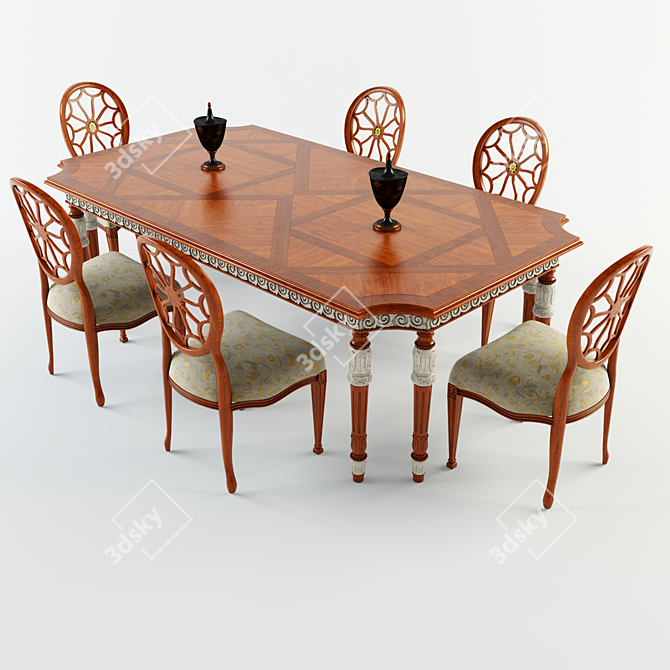 Luxury Francesco Molon Dining Set 3D model image 1