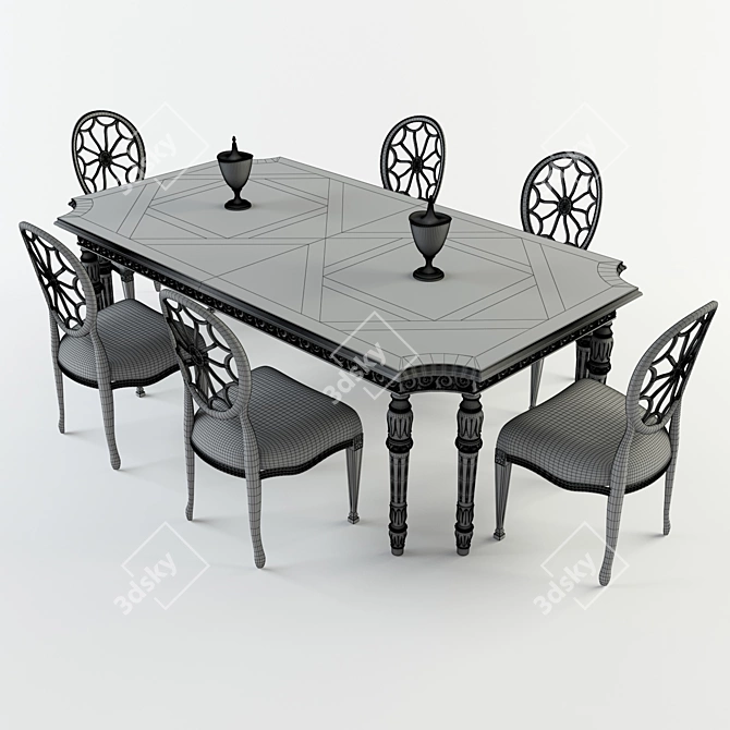 Luxury Francesco Molon Dining Set 3D model image 3