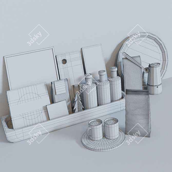 Title: Modern Kitchen Set with Textures 3D model image 2