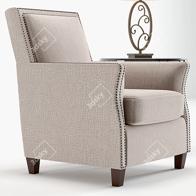 Elegant Uttermost Darick Armchair & Set 3D model image 3