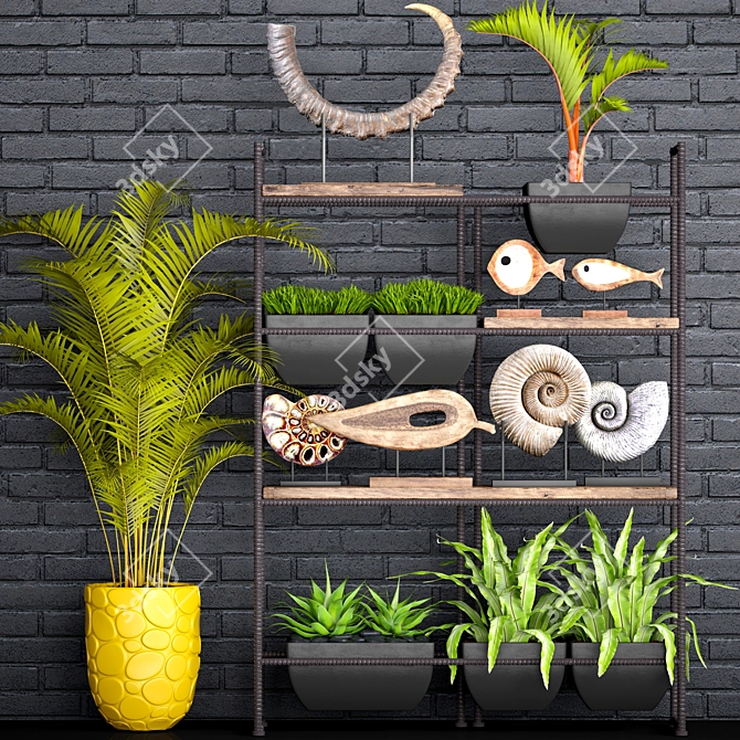 Brick Wall Decor Set 3D model image 1