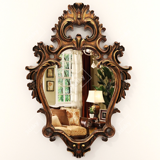 Timeless Giltwood Mirror Frame 3D model image 1