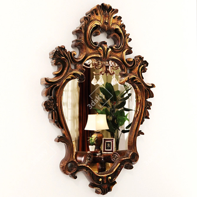 Timeless Giltwood Mirror Frame 3D model image 3