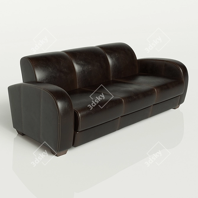 Executive Leather Office Sofa 3D model image 1