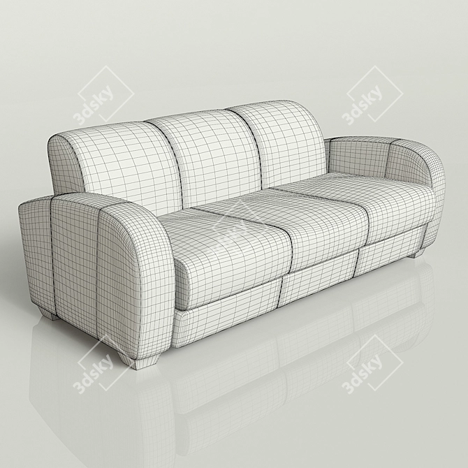 Executive Leather Office Sofa 3D model image 3