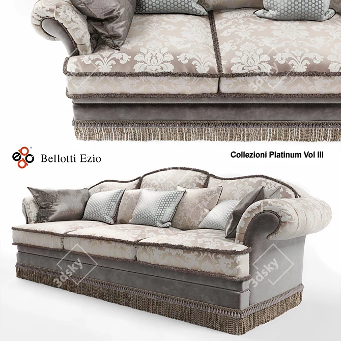 Ezio Bellotti Platinum Sofa 3D model image 1