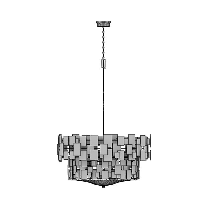 Elegant Porta Romana Luca Chandelier 3D model image 2