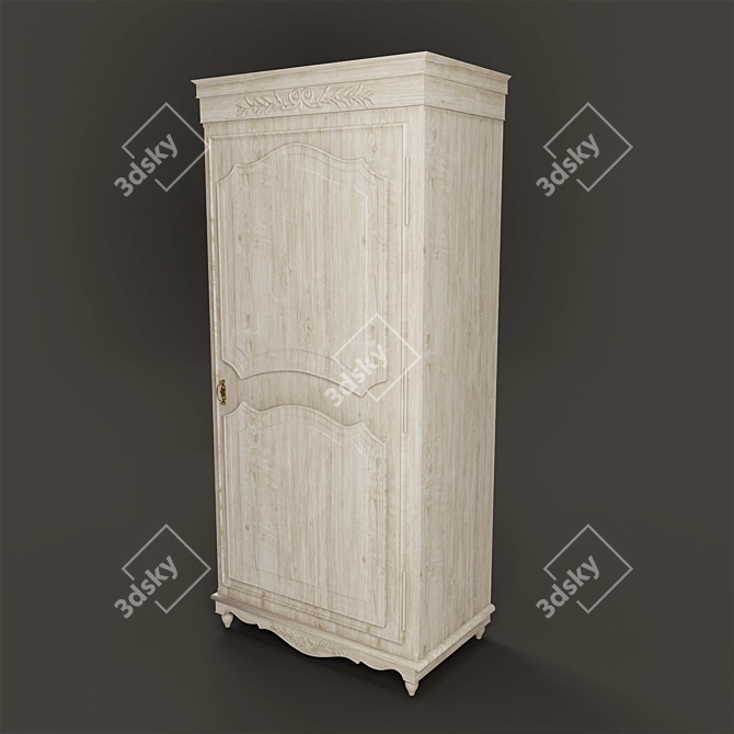 Romantic Country Wardrobe with 1 Bottom Door 3D model image 2