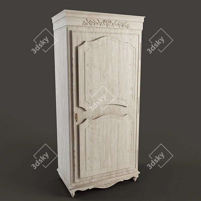 Romantic Country Wardrobe with 1 Bottom Door 3D model image 3