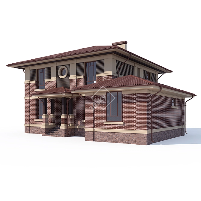 Modern Private House V64 3D model image 1