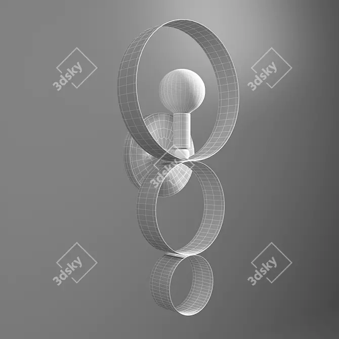 Golden Luna Sphere Sconce: Elegant Lighting Solution 3D model image 3