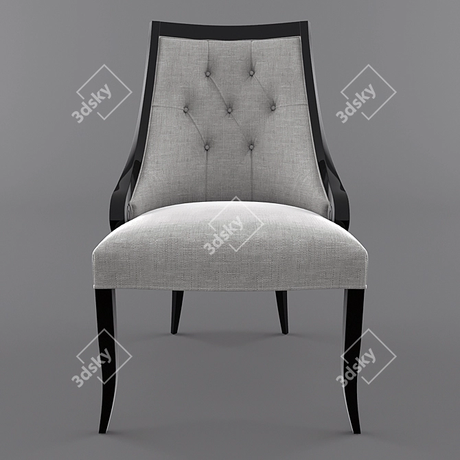 Elegant Solid Wood Chair 3D model image 2