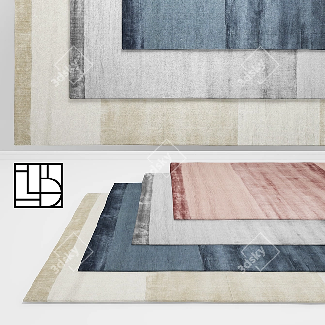 Silva Rugs Collection: Ivory, Navy, Rouge, Stone 3D model image 1