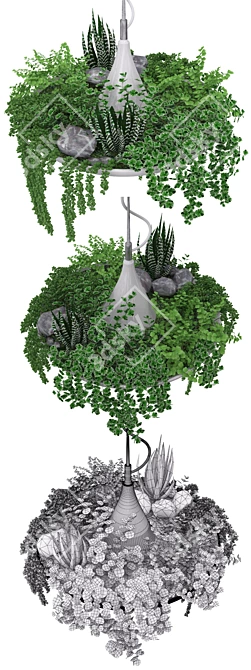 Babylon Plantable Lamp: Greenery-Inspired Lighting 3D model image 2