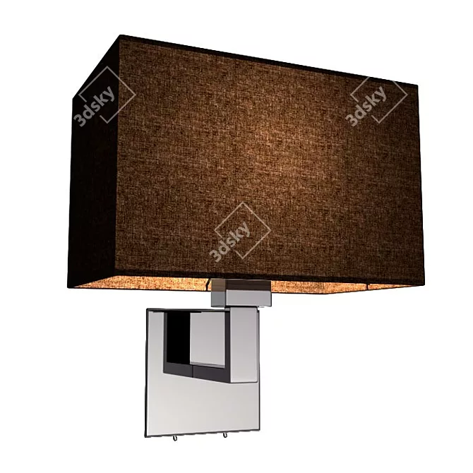 Chic Chrome Black Sconce 3D model image 1