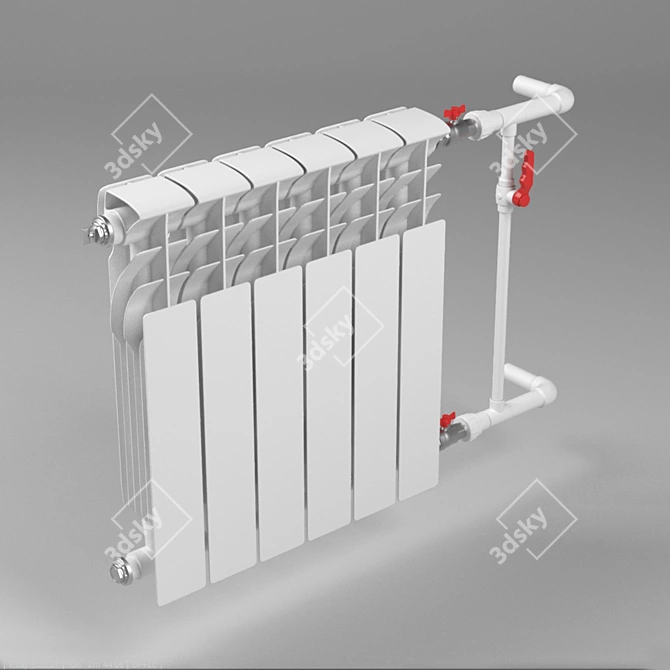 Efficient Bimetal Radiator 3D model image 1