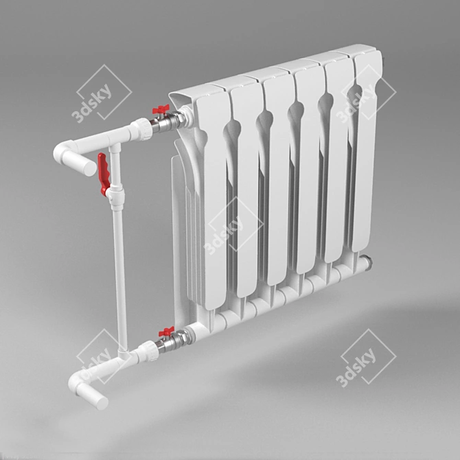 Efficient Bimetal Radiator 3D model image 2