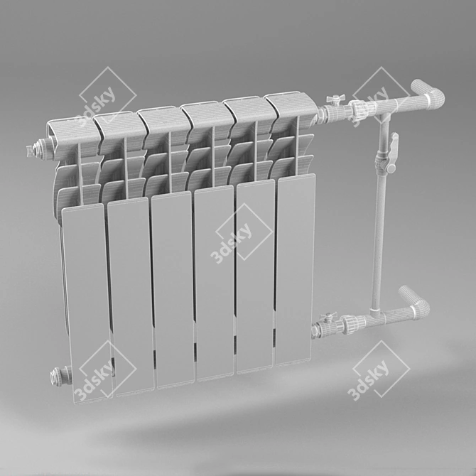 Efficient Bimetal Radiator 3D model image 3