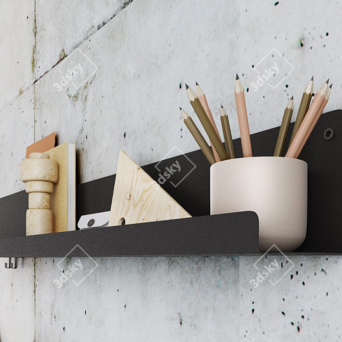 Modular Folded Shelves with Decor 3D model image 3