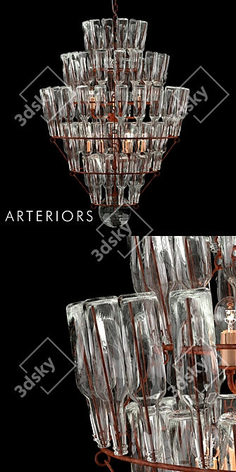 Bottle Stacked Chandelier 3D model image 2