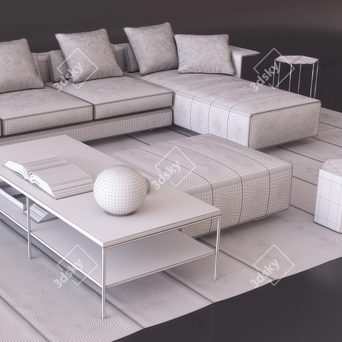 Elegant Minotti Freeman Sofa 3D model image 3