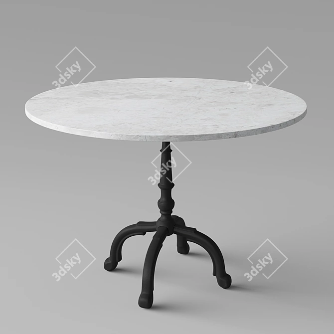Elegant Iron Bistro Table 3D model image 1