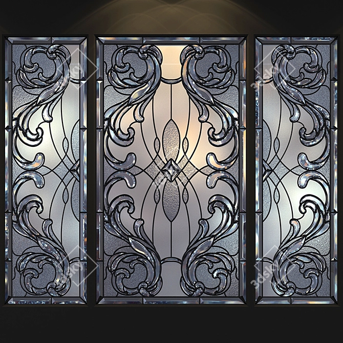 Elegant Stained Glass Set 3D model image 1