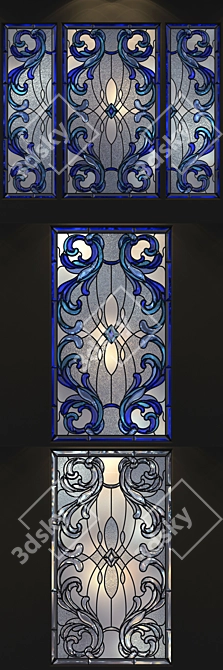 Elegant Stained Glass Set 3D model image 2