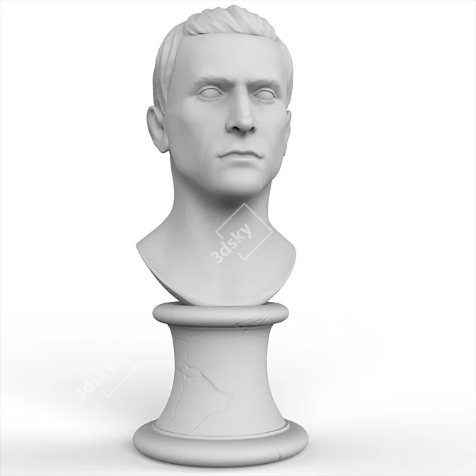 Elegant Bust Sculpture 3D model image 1