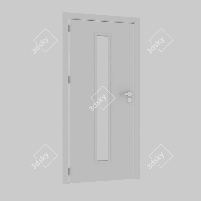 Elegant Glass-Centered Interior Door 3D model image 2