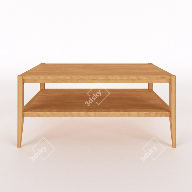 Compact Oak Coffee Table 3D model image 1