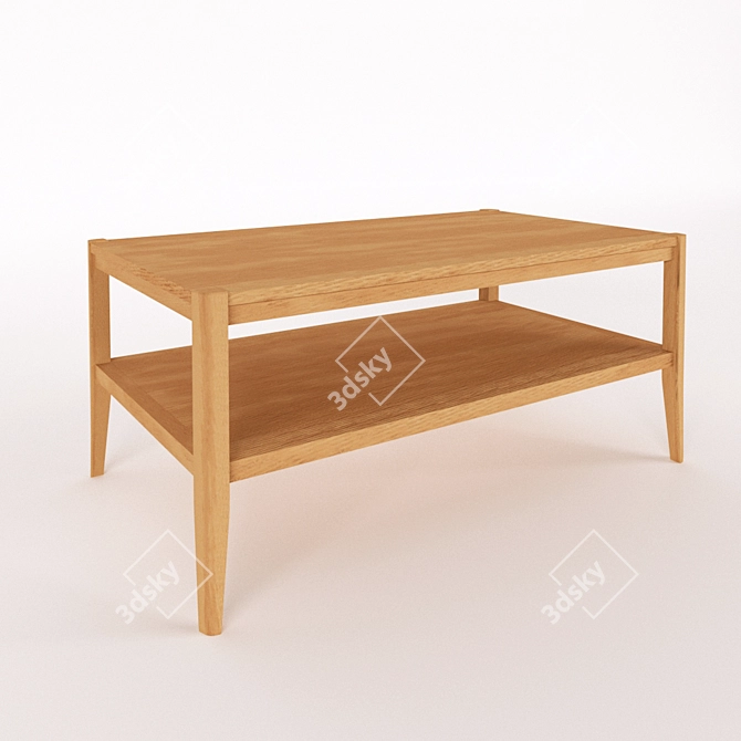 Compact Oak Coffee Table 3D model image 3