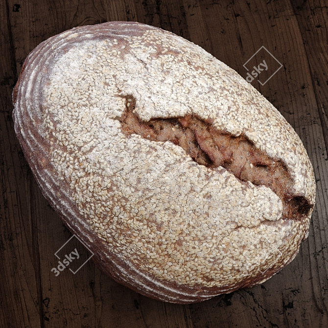 Rustic Harvest Farmer's Bread 3D model image 2