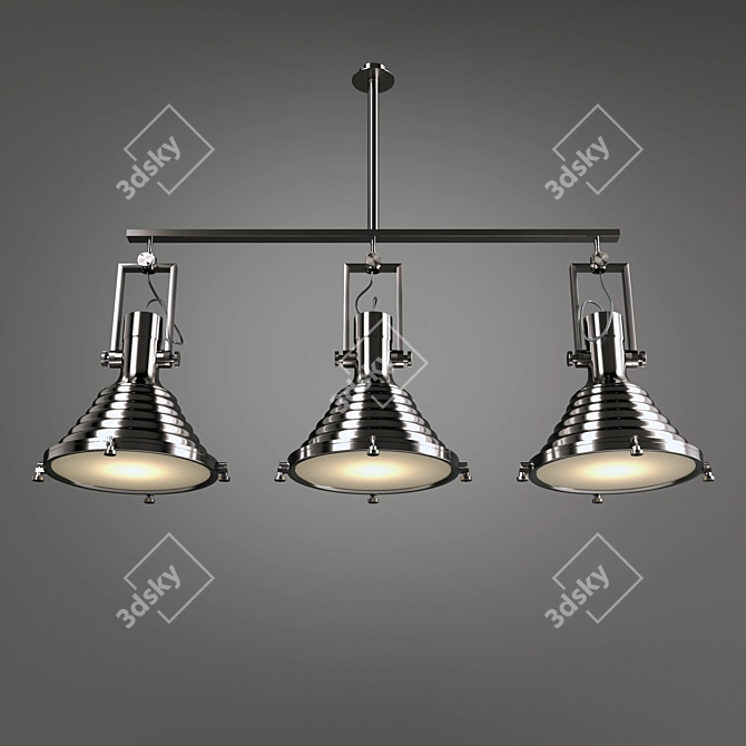 Modern Triple Gear Pendant Light 3D model image 2