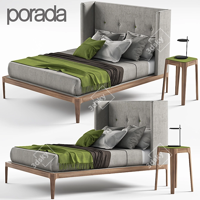 Stunning Porada Ziggy Bed: Sleek Design, Superior Quality 3D model image 1