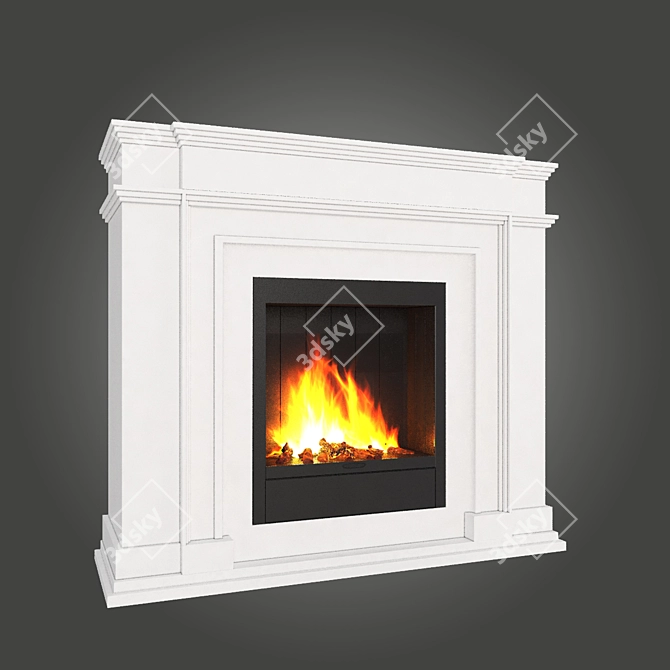 Elegant Lepgrand Fireplace Portal 3D model image 1