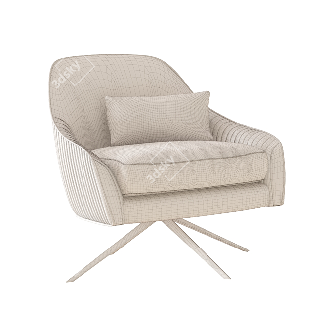 Roar + Rabbit Velvet Swivel Chair 3D model image 3
